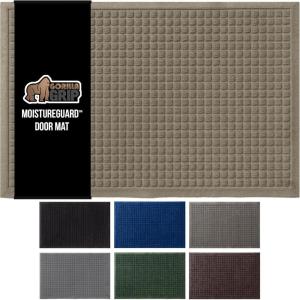 imageGORILLA GRIP Front Door Mat Indoor Outdoor Ultra Absorbent Moisture Guard Doormat Absorbs Up to 17 Cups of Water Stain and Fade Resistant Rubber Backing Doormats Captures Dirt 29x17 GrayBeige