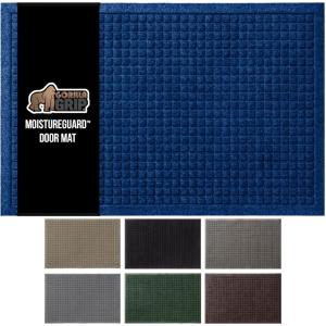 imageGORILLA GRIP Front Door Mat Indoor Outdoor Ultra Absorbent Moisture Guard Doormat Absorbs Up to 17 Cups of Water Stain and Fade Resistant Rubber Backing Doormats Captures Dirt 29x17 GrayBlue