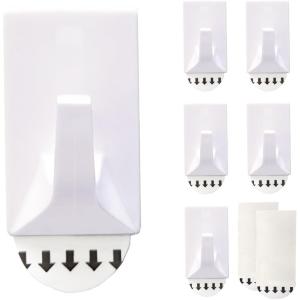 imageGORILLA GRIP Heavy Duty 25lbs Strong Reusable Wall Hanging Hooks Easy Install Stick on Removable Hook No Nail Damage Multisurface Use for Decorations 5 Pk and 2 Extra Strips Plastic