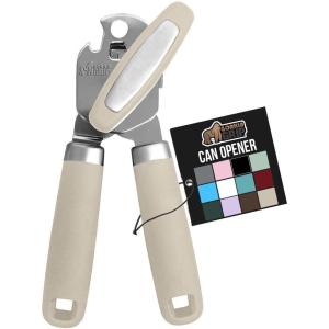 imageGORILLA GRIP Heavy Duty Stainless Steel Smooth Edge Manual Can Opener and Bottle Openers Soft Comfortable Handle Oversized Handheld Turn Knob US Designed Multifunctional Kitchen Tool WhiteAlmond