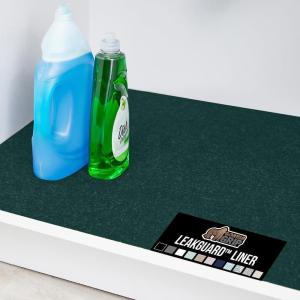 imageGORILLA GRIP LeakGuard NonAdhesive Under Sink Mat for Kitchen Cabinet Waterproof Quick Dry Shelf Liner Durable Absorbent Felt Mats for Bathroom Sinks Cabinets Dresser Easy to Trim 24x30 CharcoalHunter Green