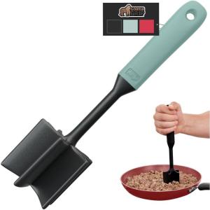 imageGORILLA GRIP Patented Heat Resistant Meat Chopper Soft Handle Nonstick Hamburger Smasher Break Apart Food Safe on All Cookware Ground Beef Grinder Non Scratch Potato Masher Kitchen Tool BlackMint