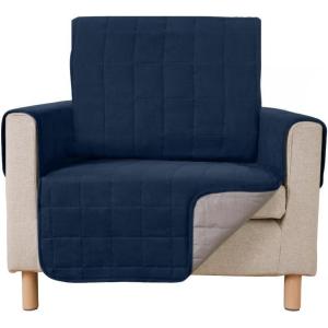 imageGORILLA GRIP Patented Waterproof SlipResistant 23quot Chair Protector Cover for Leather or Fabric Couch Cushion Large Microsuede Furniture Covers Dogs Pets Machine Washable Slipcover GrayNavy