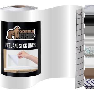 imageGORILLA GRIP Peel and Stick Paper Removable Cover for Books Shelves Countertops Drawers Cabinets and Crafts Easy Install Kitchen Decor Shelf Drawer Cabinet Liners 118 in x 20 FT GrayClear Matte