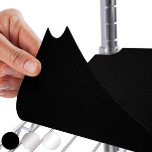 imageGORILLA GRIP ShelfGuard Wire Shelf Liner Compatible with Amazon Basics Shelving Unit Set of 5 Waterproof Liners for Organizing Metal Rack Shelves Kitchen Cabinets Cupboard Pantry 14x30 ClearBlack