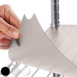 imageGORILLA GRIP ShelfGuard Wire Shelf Liner Compatible with Amazon Basics Shelving Unit Set of 5 Waterproof Liners for Organizing Metal Rack Shelves Kitchen Cabinets Cupboard Pantry 14x30 ClearCharcoal