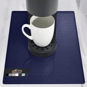 imageGORILLA GRIP Silicone Coffee Mat Espresso Drink Bar Station Accessories Use Under Machine Waterproof Heat Resistant MultiUse Dish Drying Mats Stays in Place Kitchen Home Decor 115x185 BlackNavy