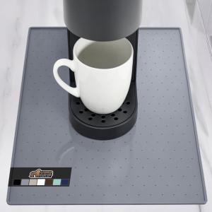 imageGORILLA GRIP Silicone Coffee Mat Espresso Drink Bar Station Accessories Use Under Machine Waterproof Heat Resistant MultiUse Dish Drying Mats Stays in Place Kitchen Home Decor 115x185 BlackGray