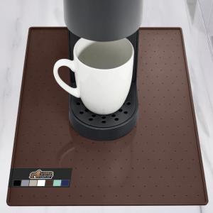 imageGORILLA GRIP Silicone Coffee Mat Espresso Drink Bar Station Accessories Use Under Machine Waterproof Heat Resistant MultiUse Dish Drying Mats Stays in Place Kitchen Home Decor 115x185 BlackBrown