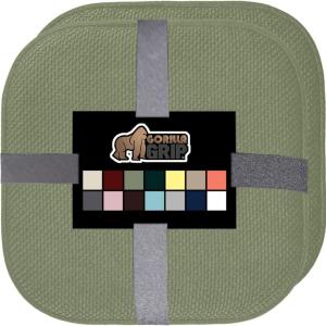 imageGORILLA GRIP Slip Resistant Chair Cushions No Ties Required Memory Foam Pads for Dining Room Kitchen Table Office Rocking Chairs Plush Seat Cover Cushion Pad Home Decor Set of 4 16x16 GraySage