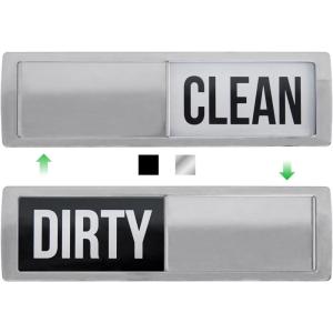 imageGORILLA GRIP Strong Dishwasher Magnet Clean Dirty Sign Large Letters for Easy Read Optional Adhesive Sticker for NonMagnet Surfaces NonScratch Sliding Dish Washer Magnets Kitchen Decor BlackSilver