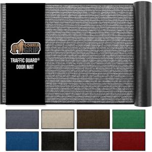 imageGORILLA GRIP Traffic Guard Door Mat 2 Pack Heavy Duty Waterproof Doormat Commercial Office Space Welcome Mats Stain and Fade Resistant Low Profile Strong Rubber Backing 29x17 GrayGrey
