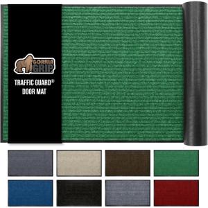 imageGORILLA GRIP Traffic Guard Door Mat 2 Pack Heavy Duty Waterproof Doormat Commercial Office Space Welcome Mats Stain and Fade Resistant Low Profile Strong Rubber Backing 29x17 GrayGreen