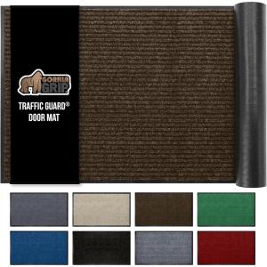 imageGORILLA GRIP Traffic Guard Door Mat 2 Pack Heavy Duty Waterproof Doormat Commercial Office Space Welcome Mats Stain and Fade Resistant Low Profile Strong Rubber Backing 29x17 GrayBrown