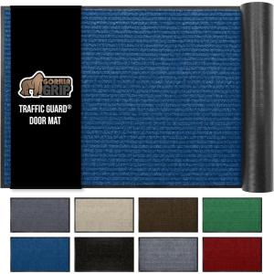 imageGORILLA GRIP Traffic Guard Door Mat 2 Pack Heavy Duty Waterproof Doormat Commercial Office Space Welcome Mats Stain and Fade Resistant Low Profile Strong Rubber Backing 29x17 GrayBlue