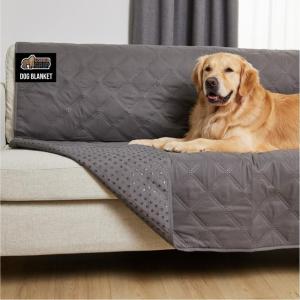 imageGORILLA GRIP Waterproof Dog Blanket Couch Cover for Dogs Washable Protects Sofa Furniture Crate Car RV Essentials Pet Supplies Tear and Slip Resistant Leakproof Cushion Cover 30x70 CharcoalCharcoal