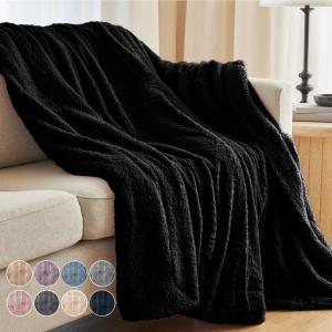 imageThe Connecticut Home Co Throw Blanket for Couch Soft Fluffy Room Decor Cozy Warm Throws for Bed Couches Gifts for Women Bedroom Cute Aesthetic Blankets Faux Fur and Sherpa 65x50 GrayBlack Faux Fur