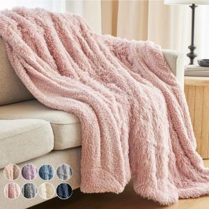 imageThe Connecticut Home Co Throw Blanket for Couch Soft Fluffy Room Decor Cozy Warm Throws for Bed Couches Gifts for Women Bedroom Cute Aesthetic Blankets Faux Fur and Sherpa 65x50 GrayDusty Rose Shag