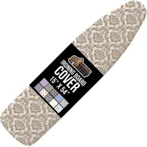 imageThe Original GORILLA GRIP Ironing Board Cover and Pad Silicone Coating Thick Scorch Resistant Padding Heavy Duty Iron Covers Standard Boards Hook and Loop Fastener Strap Silver 15x54Damask