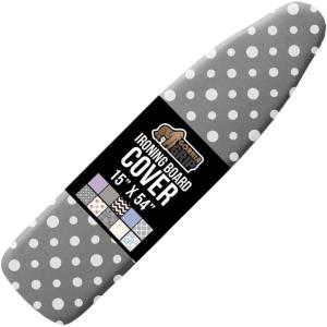 imageThe Original GORILLA GRIP Ironing Board Cover and Pad Silicone Coating Thick Scorch Resistant Padding Heavy Duty Iron Covers Standard Boards Hook and Loop Fastener Strap Silver 15x54Dots