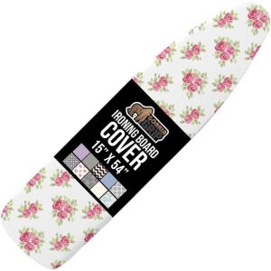 imageThe Original GORILLA GRIP Ironing Board Cover and Pad Silicone Coating Thick Scorch Resistant Padding Heavy Duty Iron Covers Standard Boards Hook and Loop Fastener Strap Silver 15x54Pink Floral