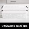 imageGORILLA GRIP Stackable Ice Cube Tray and Bucket Set for Freezer Includes 2 Trays with Lid and Scooper Easy Release Makes 56 Cubes for Cocktail Soda Coffee Leak Proof Bin Kit Kitchen Tools BlackBlack
