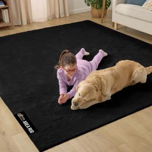 imageGORILLA GRIP Slip Resistant Soft Washable Stain Resistant Area Rug Plush Thick Carpet for Bedroom Living Room No Shed Floor Rugs Pet Friendly Dorm Essentials Kid Nursery Home Decor 2x3 GrayBlack