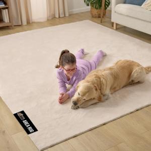 imageGORILLA GRIP Slip Resistant Soft Washable Stain Resistant Area Rug Plush Thick Carpet for Bedroom Living Room No Shed Floor Rugs Pet Friendly Dorm Essentials Kid Nursery Home Decor 2x3 GrayIvory