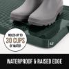 imageGORILLA GRIP Natural Rubber Indoor Outdoor Boot Tray for Shoes Waterproof Winter Mat with Raised Edges and Handle Tear Resistant Heavy Duty Home Garage Floor Mats Easy Clean Shoe Trays 24x16 BlackHunter Green