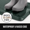 imageGORILLA GRIP Natural Rubber Indoor Outdoor Boot Tray for Shoes Waterproof Winter Mat with Raised Edges and Handle Tear Resistant Heavy Duty Home Garage Floor Mats Easy Clean Shoe Trays 24x16 BlackHunter Green