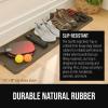 imageGORILLA GRIP Natural Rubber Indoor Outdoor Boot Tray for Shoes Waterproof Winter Mat with Raised Edges and Handle Tear Resistant Heavy Duty Home Garage Floor Mats Easy Clean Shoe Trays 24x16 BlackTaupe Brown