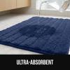 imageGORILLA GRIP Textured Backing Bathroom Rugs Soft Memory Foam Absorbent Striped Bath Mats Machine Washable amp Fade Resistant Bathmat Accessories for Floor Home Decor Shower Essentials Grey 24x16Navy