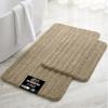 imageGORILLA GRIP Textured Backing Bathroom Rugs Soft Memory Foam Absorbent Striped Bath Mats Machine Washable amp Fade Resistant Bathmat Accessories for Floor Home Decor Shower Essentials Grey 24x16Beige