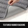 imageGORILLA GRIP Textured Backing Bathroom Rugs Soft Memory Foam Absorbent Striped Bath Mats Machine Washable amp Fade Resistant Bathmat Accessories for Floor Home Decor Shower Essentials Grey 24x16Grey