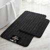 imageGORILLA GRIP Textured Backing Bathroom Rugs Soft Memory Foam Absorbent Striped Bath Mats Machine Washable amp Fade Resistant Bathmat Accessories for Floor Home Decor Shower Essentials Grey 24x16Black