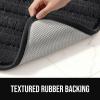 imageGORILLA GRIP Textured Backing Bathroom Rugs Soft Memory Foam Absorbent Striped Bath Mats Machine Washable amp Fade Resistant Bathmat Accessories for Floor Home Decor Shower Essentials Grey 24x16Black