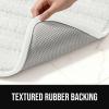 imageGORILLA GRIP Textured Backing Bathroom Rugs Soft Memory Foam Absorbent Striped Bath Mats Machine Washable amp Fade Resistant Bathmat Accessories for Floor Home Decor Shower Essentials Grey 24x16White