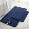 imageGORILLA GRIP Textured Backing Bathroom Rugs Soft Memory Foam Absorbent Striped Bath Mats Machine Washable amp Fade Resistant Bathmat Accessories for Floor Home Decor Shower Essentials Grey 24x16Navy