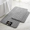 imageGORILLA GRIP Textured Backing Bathroom Rugs Soft Memory Foam Absorbent Striped Bath Mats Machine Washable amp Fade Resistant Bathmat Accessories for Floor Home Decor Shower Essentials Grey 24x16Grey