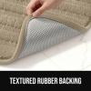 imageGORILLA GRIP Textured Backing Bathroom Rugs Soft Memory Foam Absorbent Striped Bath Mats Machine Washable amp Fade Resistant Bathmat Accessories for Floor Home Decor Shower Essentials Grey 24x16Beige