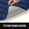 imageGORILLA GRIP Textured Backing Bathroom Rugs Soft Memory Foam Absorbent Striped Bath Mats Machine Washable amp Fade Resistant Bathmat Accessories for Floor Home Decor Shower Essentials Grey 24x16Navy
