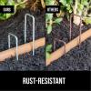 imageGORILLA GRIP 50 Pack Strong Galvanized Steel Landscape Staples RustResistant Sharp Tips Plant and Garden Stakes Adjustable Ground Yard Anchors Outdoor Metal Landscaping Pins for Lawn 6 Inch100 Pack