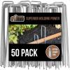 imageGORILLA GRIP 50 Pack Strong Galvanized Steel Landscape Staples RustResistant Sharp Tips Plant and Garden Stakes Adjustable Ground Yard Anchors Outdoor Metal Landscaping Pins for Lawn 6 Inch50 Pack
